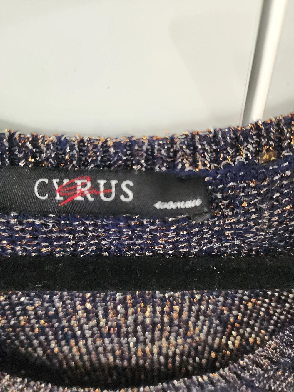 Cyrus Marled Navy and Gray Scoop Neck Sweater